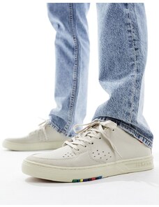 PS Paul Smith - Cosmo - Sneakers in pelle bianco sporco traforate con dettaglio rosso sul tallone