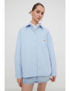 Tommy Jeans giacca camicia colore blu