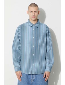 Carhartt WIP camicia in cotone Longsleeve Ligety Shirt uomo colore blu I032901.1XUXX