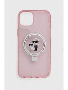Karl Lagerfeld custodia per telefono iPhone 15 Plus / 14 Plus 6.7'' colore rosa