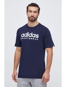 adidas t-shirt in cotone uomo colore blu navy IW8834