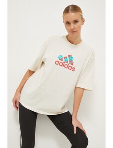 adidas t-shirt in cotone donna colore beige IT1421