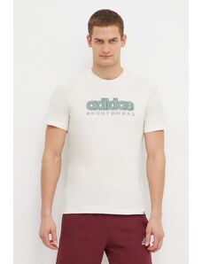 adidas t-shirt in cotone uomo colore beige IS2883
