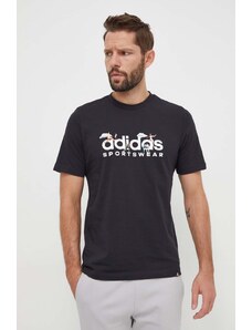 adidas t-shirt in cotone uomo colore nero IS2863