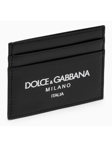 Dolce&Gabbana Portacarte nero in pelle di vitello con logo