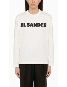 Jil Sander T-shirt bianca a manica lunga