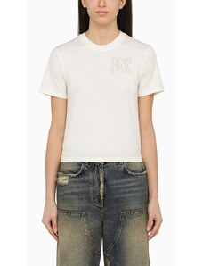 Palm Angels T-shirt bianca in cotone con logo