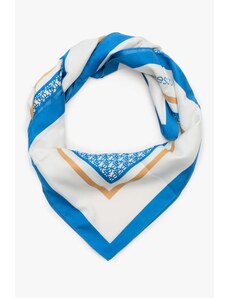 Women's Blue & White Neckerchief with Geometric Pattern Estro ER00113481