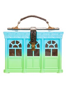 Borsa Casa Polly con tracolla, Cosplay Steampunk, colore azzurro / verde, ARIANNA DINI DESIGN