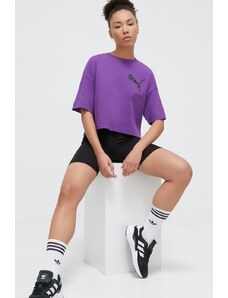 Puma t-shirt in cotone PUMA X SWAROVSKI donna colore violetto