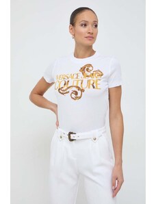Versace Jeans Couture t-shirt in cotone donna colore bianco
