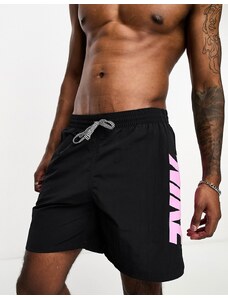 Nike Swimming - Icon - Pantaloncini da bagno stile volley da 7" neri con grafica-Black