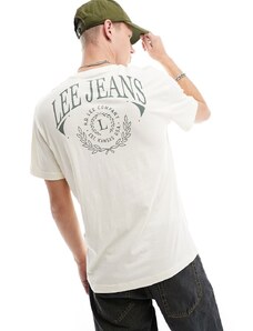 Lee - T-Shirt stile college écru-Bianco