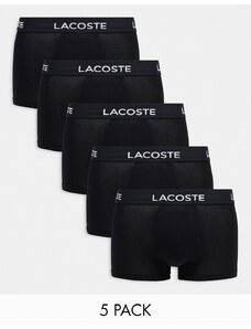Lacoste - Essentials - Confezione da 5 boxer aderenti neri-Nero