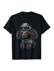 Poodle Mom Poodle Dad Black Poodle Pilot Barboncino nero come un pilota barboncino pilota cane colorato Maglietta