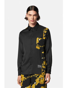 Camicia a maniche lunghe nera con fantasia barocca versace jeans couture gal205 50