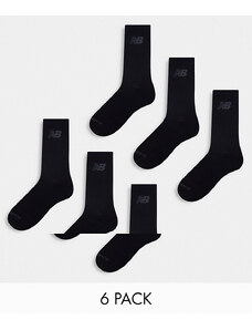New Balance - Confezione da 6 paia di calzini tecnici neri-Nero