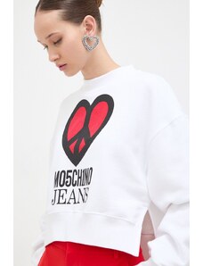 Moschino Jeans felpa in cotone donna colore bianco