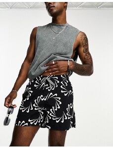 Nike - Swimming Icon Volley - Pantaloncini da 13 cm con stampa con logo Swoosh, colore nero