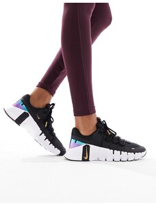 Nike Training - Free Metcon 5 - Sneakers nere e rosa metallizzato-Nero