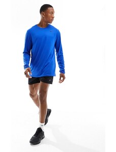 Nike Training - Dri-FIT - Maglietta blu a maniche lunghe con logo Nike sul petto