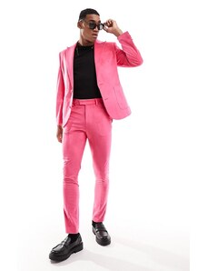 ASOS DESIGN - Giacca da abito skinny in velluto rosa