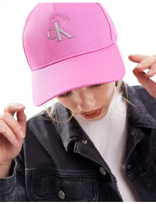 Calvin Klein Jeans - Cappellino con visiera rosa con monogramma