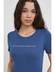 United Colors of Benetton t-shirt in cotone donna colore blu
