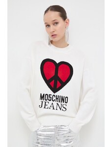 Moschino Jeans maglione in cotone colore beige