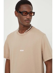 MSGM t-shirt in cotone uomo colore beige