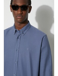 Carhartt WIP camicia in cotone Longsleeve Bolton Shirt uomo colore blu I030238.1ZXGD