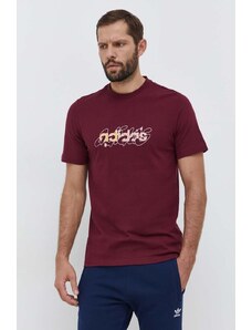 adidas t-shirt in cotone uomo colore granata IM8317