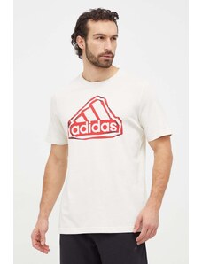 adidas t-shirt in cotone uomo colore beige IS2882
