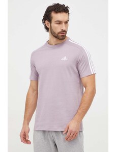 adidas t-shirt in cotone uomo colore violetto con applicazione IS1331