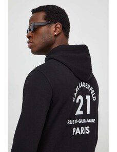 Karl Lagerfeld felpa uomo colore nero con cappuccio con applicazione