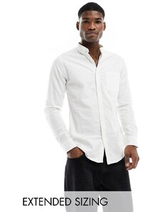ASOS DESIGN - Camicia Oxford slim bianca-Bianco