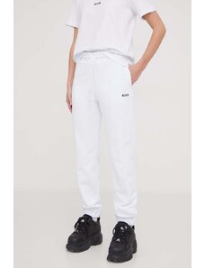 MSGM pantaloni da jogging in cotone colore bianco