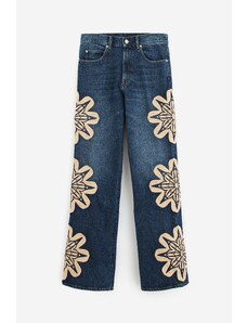 BLUEMARBLE Jeans EMBROIDERED BOOTCUT in cotone blu