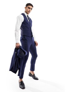 ASOS DESIGN Wedding - Pantaloni da abito super skinny blu navy microtesturizzato