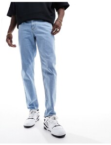 ASOS DESIGN - Jeans stretch affusolati lavaggio azzurro-Blu