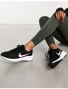 Nike Running - Revolution 7 - Sneakers nere e rosa-Nero