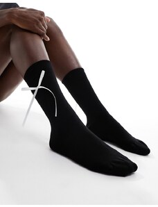 COLLUSION - Calzini alla caviglia neri con fiocco a contrasto-Nero