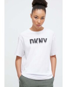 Dkny t-shirt in cotone donna colore bianco
