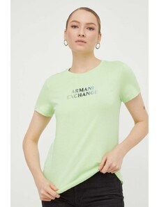 Armani Exchange t-shirt in cotone donna colore verde