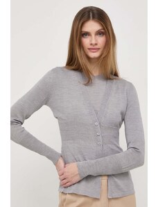 Max Mara Leisure t-shirt e cardigan di lana colore grigio