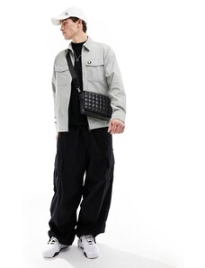 Fred Perry - Camicia giacca grigio chiaro con zip
