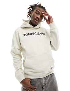 Tommy Jeans - Bold Classics - Felpa beige classica con cappuccio-Bianco