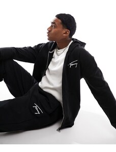Tommy Jeans - Essential - Felpa con cappuccio vestibilità classica nera in coordinato-Nero
