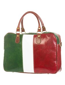 EVAN: borsa / cartella lavoro / ufficio donna e uomo, in cuoio, TRICOLORE BANDIERA ITALIANA, VERDE / BIANCO / ROSSO, CHIAROSCURO, Made in Italy