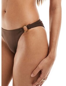 NA-KD - Slip bikini marroni con dettaglio ad anello-Marrone